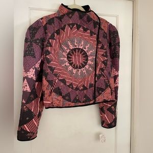 Free People Camille Quilted Jacket Celestial Sun Patchwork Size M NWT $198